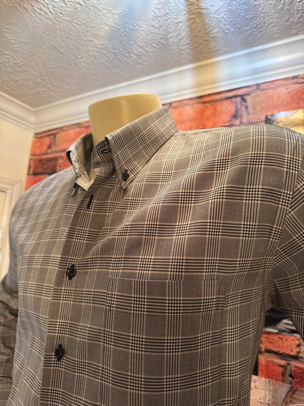 Paul Fredrick Black & White Plaid Cotton Button-Up - Picture 8 of 17